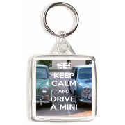 Keep Calm and Drive a Mini - Square Keyring
