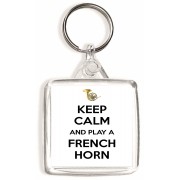 Keep Calm and Play a French Horn - Square Keyring