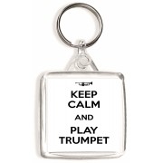 Keep Calm and Play Trumpet - Square Keyring