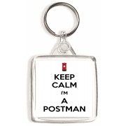 Keep Calm I'm a Postman - Square Keyring