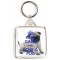 Keep Calm and Love a Pug - Square Keyring