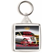 Keep Calm and Drive a Rolls Royce - Square Keyring
