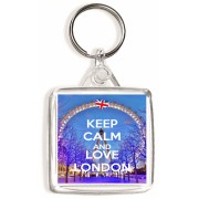 Keep Calm and Love London - Square Keyring