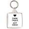 Think Twice *** Act Once - Square Keyring