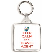 Keep Calm I'm a Travel Agent - Square Keyring
