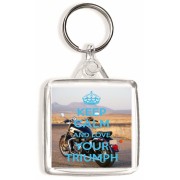 Keep Calm and Love Your Triumph - Square Keyring