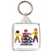 Trust Me I'm a Social Worker - Square Keyring