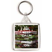 Keep Calm and Jingle On - Square Keyring