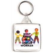Keep Calm I'm a Social Worker - Square Keyring