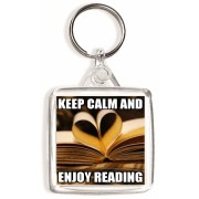 Keep Calm and Enjoy Reading - Square Keyring