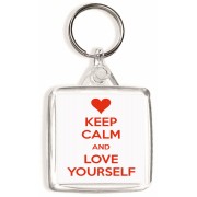 Keep Calm and Love Yourself - Square Keyring
