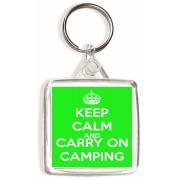 Keep Calm and Carry on Camping - Square Keyring