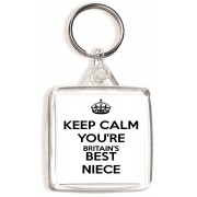 Keep Calm You're Britain's Best Niece - Square Keyring