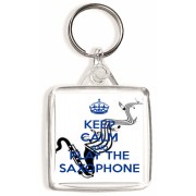 Keep Calm and Play the Saxophone - Square Keyring