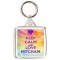 Keep Calm and Love Mitcham - Square Keyring