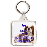 Keep Calm and Love King Charles Spaniels - Square Keyring