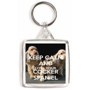 Keep Calm and Love Your Cocker Spaniel - Square Keyring