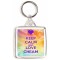 Keep Calm and Love Cheam - Square Keyring