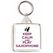 Keep Calm and Play Saxophone - Square Keyring