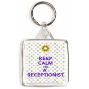 Keep Calm I'm a Receptionist - Square Keyring
