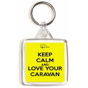 Keep Calm and Love Your Caravan - Square Keyring