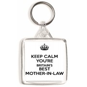 Keep Calm You're Britain's Best Mother-in-Law - Square Keyring