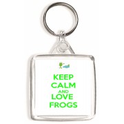 Keep Calm and Love Frogs - Square Keyring