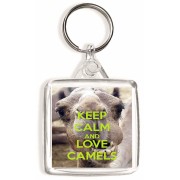 Keep Calm and Love Camels - Square Keyring