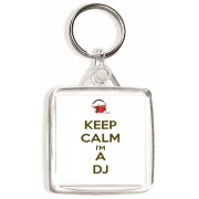 Keep Calm I'm a DJ - Square Keyring