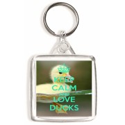 Keep Calm and Love Ducks - Square Keyring