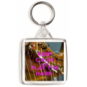 Keep Calm and Play the Harp - Square Keyring