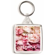 Keep Calm I'm a Florist - Square Keyring