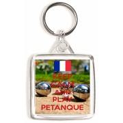 Keep Calm and Play Petanque - Square Keyring