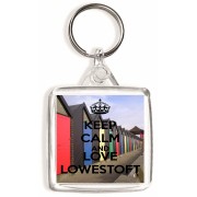 Keep Calm and Love Lowestoft - Square Keyring