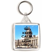 Keep Calm and Love Leeds - Square Keyring