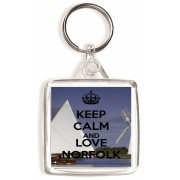 Keep Calm and Love Norfolk - Square Keyring