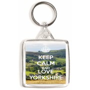 Keep Calm and Love Yorkshire - Square Keyring