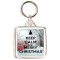 Keep Calm and Merry Christmas - Square Keyring