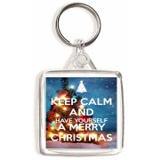 Keep Calm and Have Yourself a Merry Christmas - Square Keyring