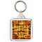 Keep Calm and Have a Glass of Wine - Square Keyring