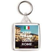 Keep Calm and Love Rome - Square Keyring