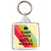 Chief Cook and Bottle Washer - Square Keyring