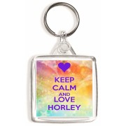 Keep Calm and Love Horley - Square Keyring