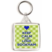 Keep Calm and Love Bookham - Square Keyring