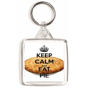 Keep Calm and Eat Pie - Square Keyring