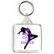 Keep Calm and Dance - Square Keyring