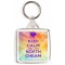 Keep Calm and Love North Cheam - Square Keyring