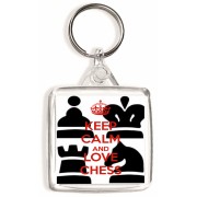 Keep Calm and Love Chess - Square Keyring