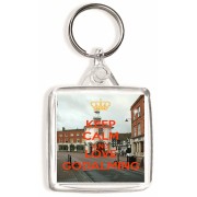 Keep Calm and Love Godalming - Square Keyring