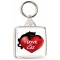I Love My Cat - Square Keyring